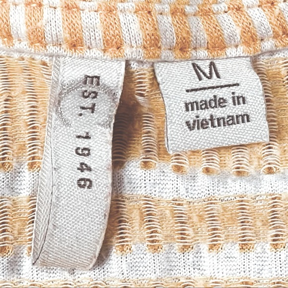 4/$32 Cato size medium golden/yellow & white striped super soft textured shirt - Picture 7 of 7